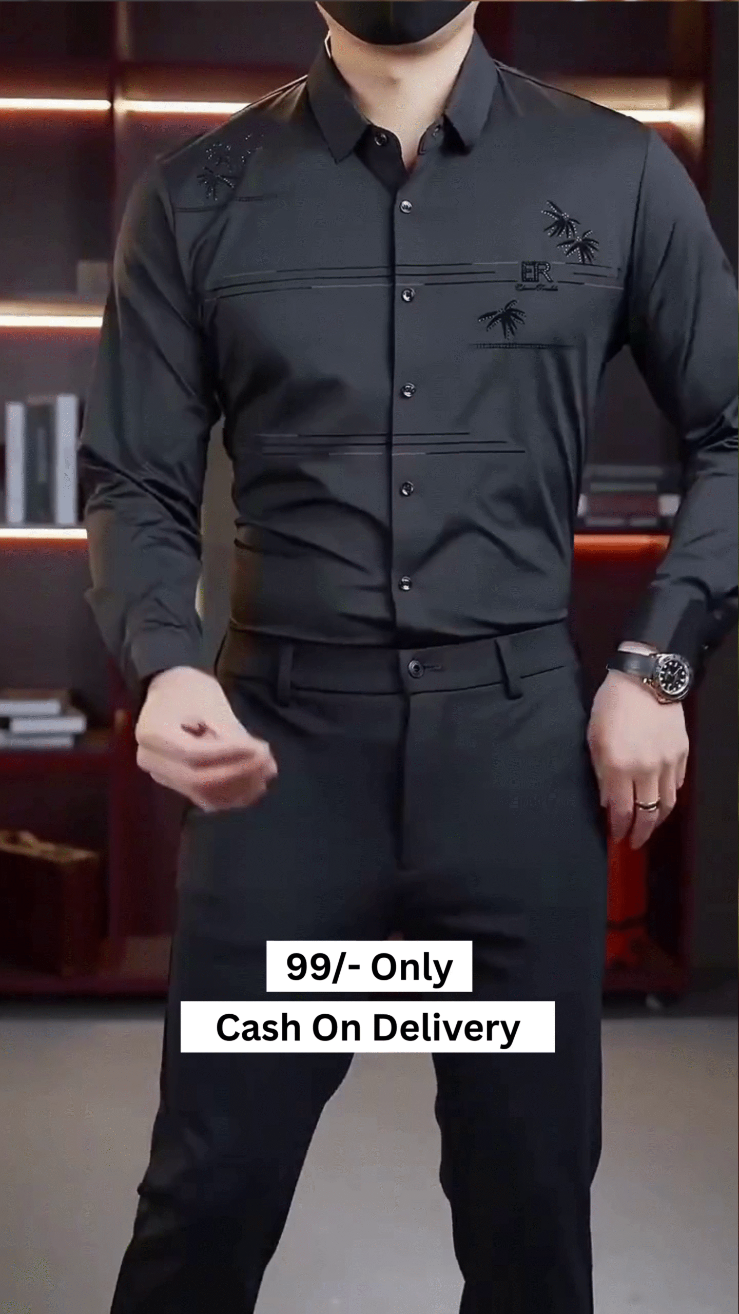 Men Regular Fit Solid Spread Collar Formal Shirt