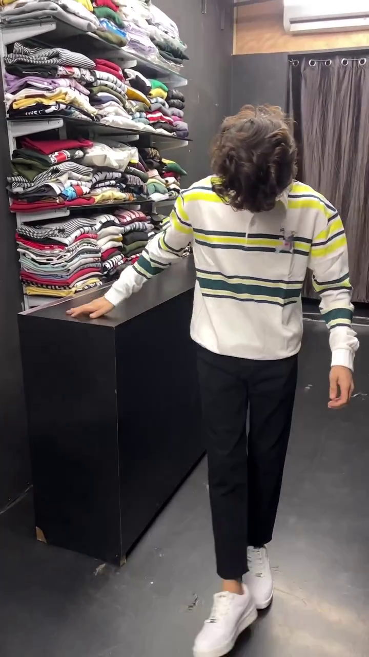 Auto Stripes Yellow Red Full Sleeve Polo T-Shirt - Image 3