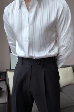 Elegant Men in White Sleeveless Formal Shirt