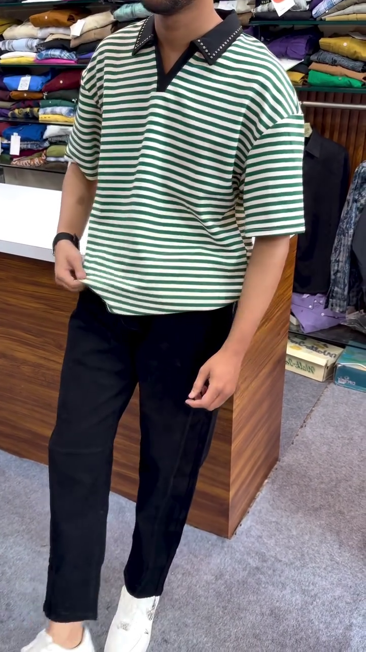 Men’s Half Sleeve Collar T-Shirts with Lining