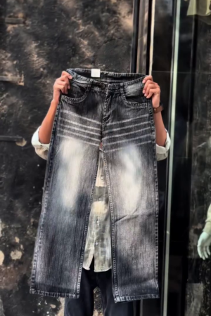 Men’s Baggy Black & White Jeans
