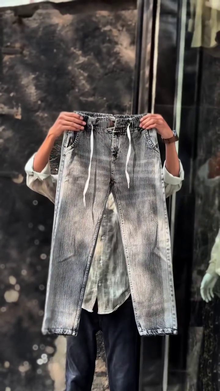 Men’s Baggy Black & White Jeans - Image 6