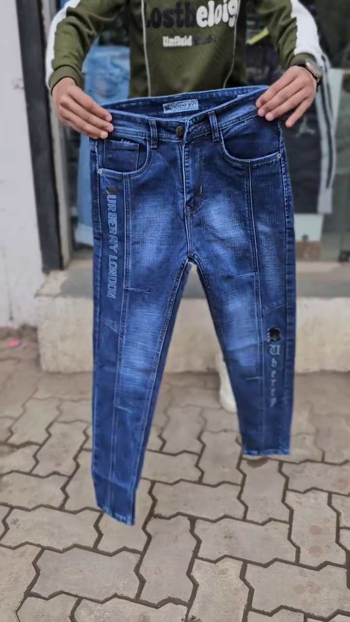 Men’s Blue Denim Skinny Jeans - Image 2