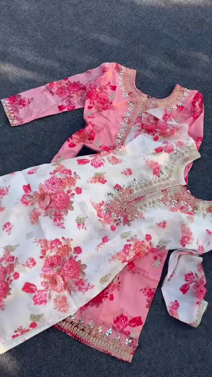 Women's Chikankari Kurti with Palazzo & Dupatta Set
