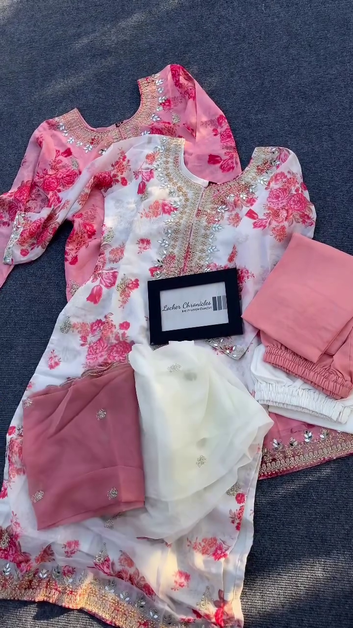 Women's Chikankari Kurti with Palazzo & Dupatta Set - Image 2