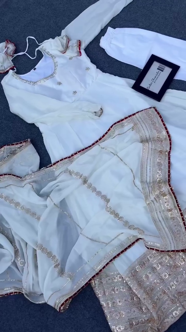 Women's Anarkali Suit with Golden Border Design - Image 2
