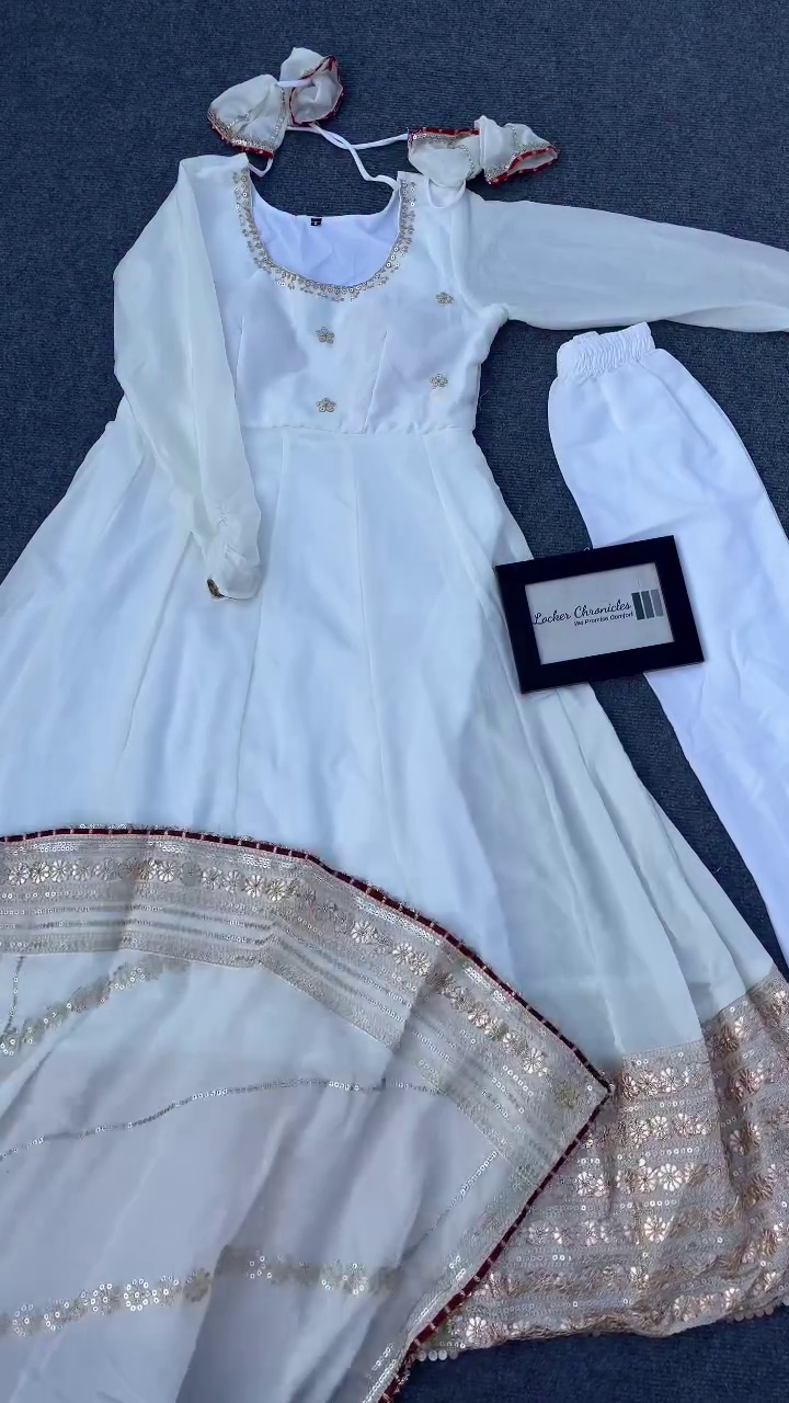 Women's Anarkali Suit with Golden Border Design