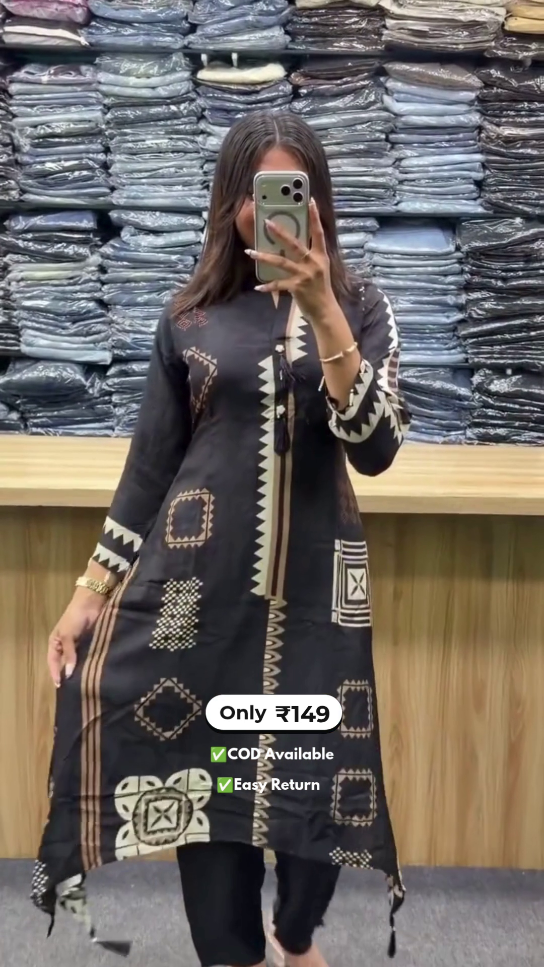 Women's Long Kurti with Palazzo Set - Image 3