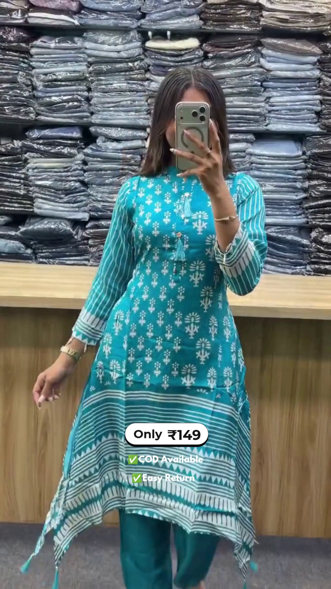 Women's Long Kurti with Palazzo Set - Image 2