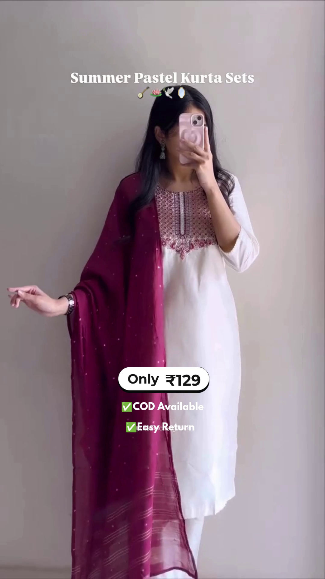Women's Pastel Kurti Set