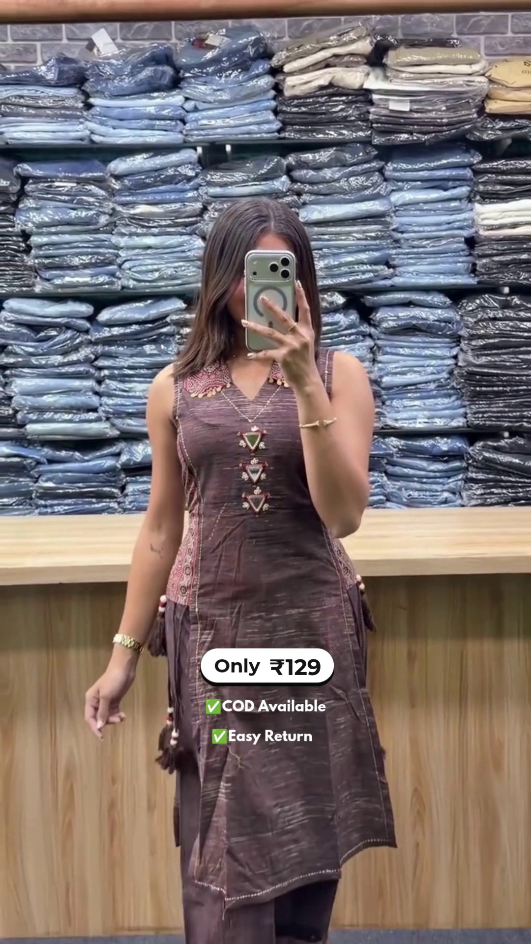 Women's Long Kurti with Palazzo Set - Image 3
