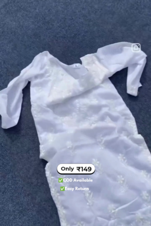 Women's White Chikankari Kurta Set