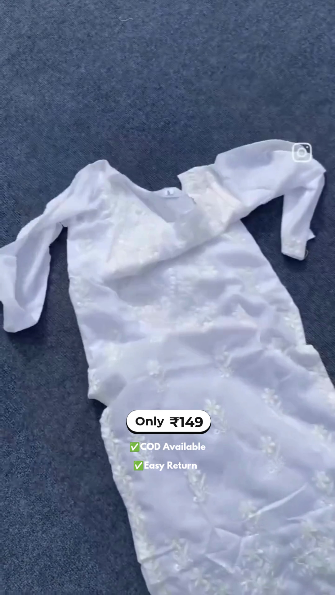 Women's White Chikankari Kurta Set
